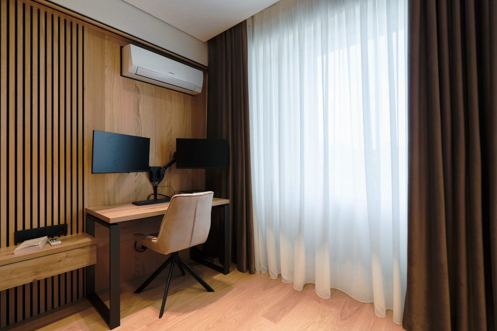 Workspace beside the bed